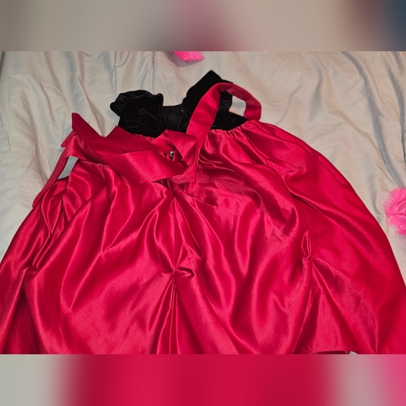Cinderella Girls Size 2t Velour Black Red Satin Formal Party Dress RGUC - Picture 2 of 7